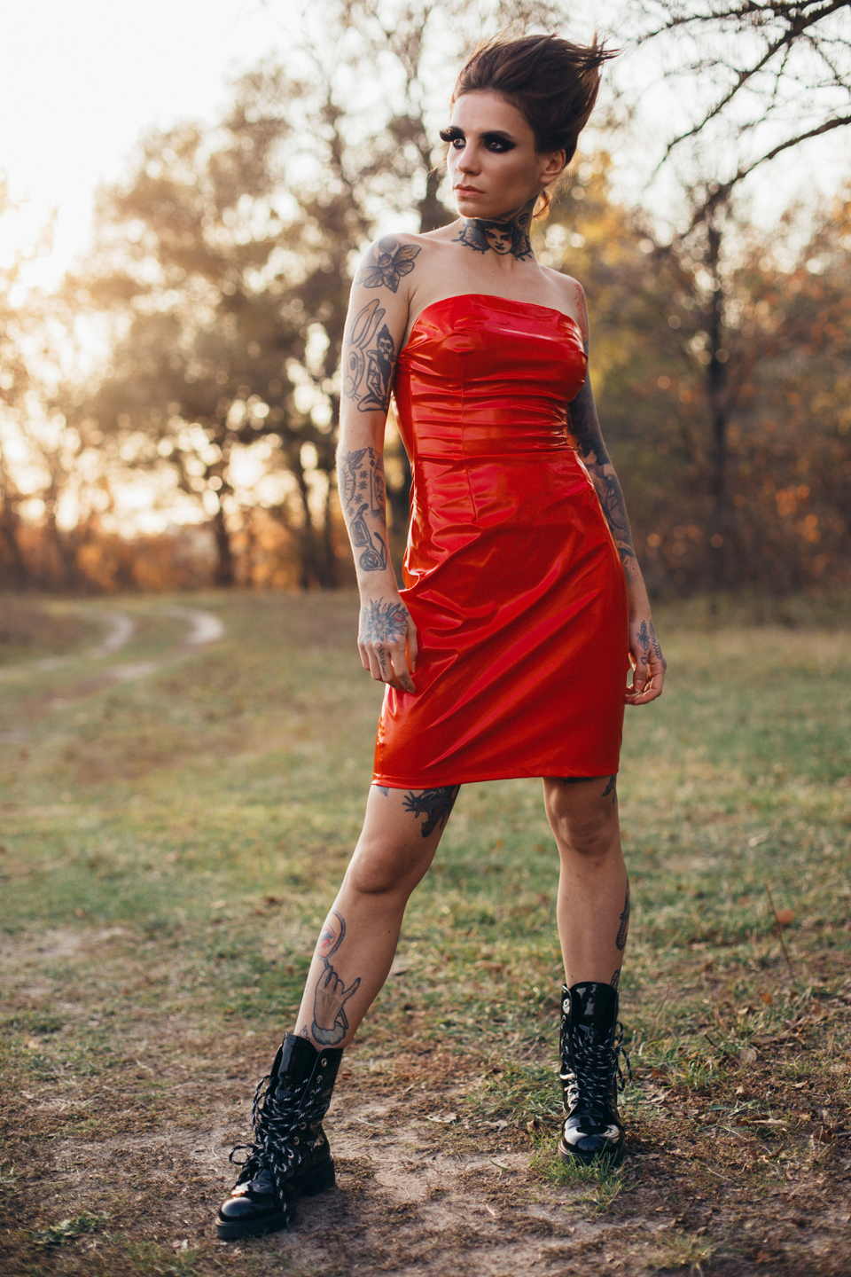 Red vinyl dress 2
