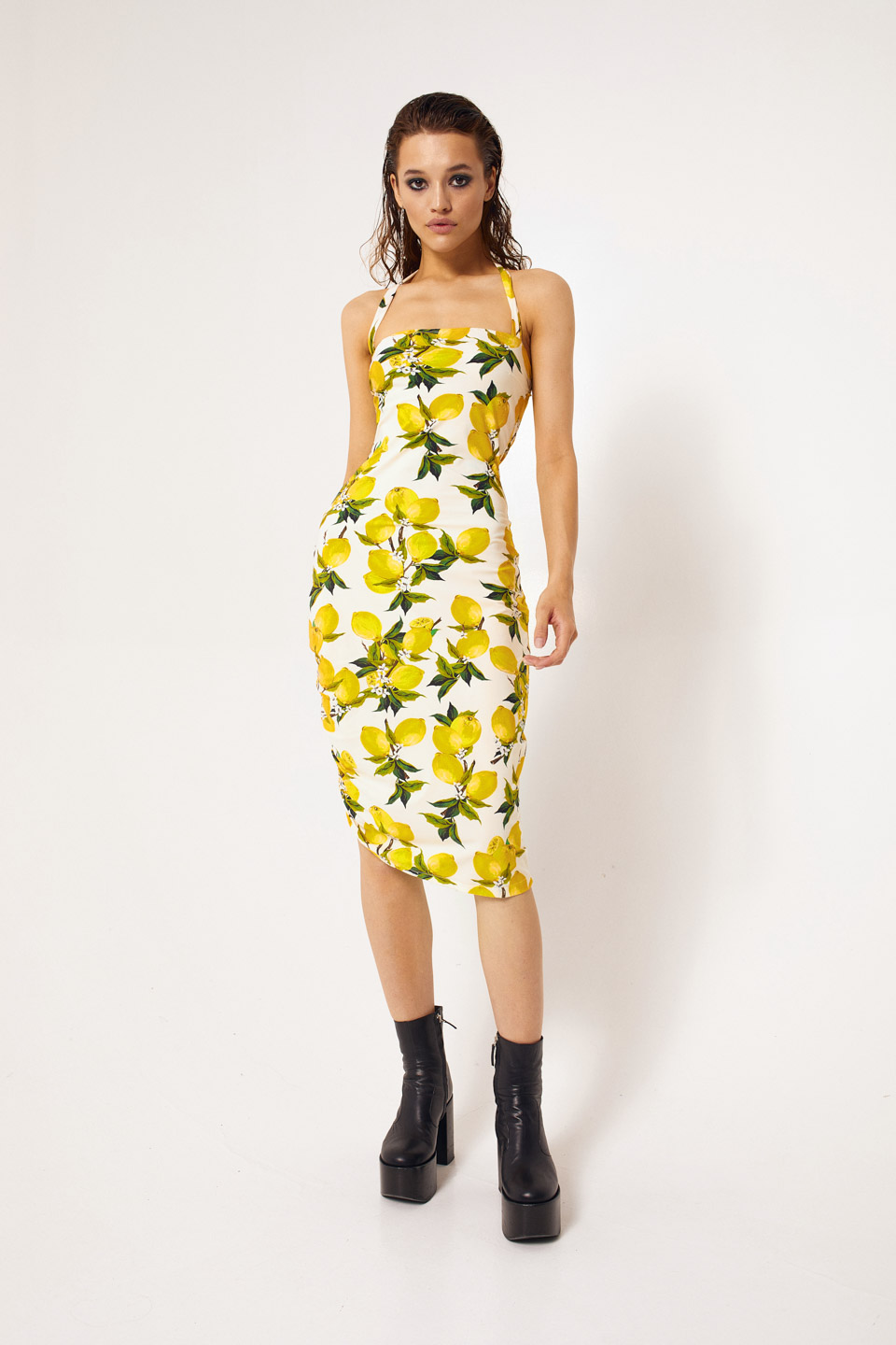 lemon print dress
