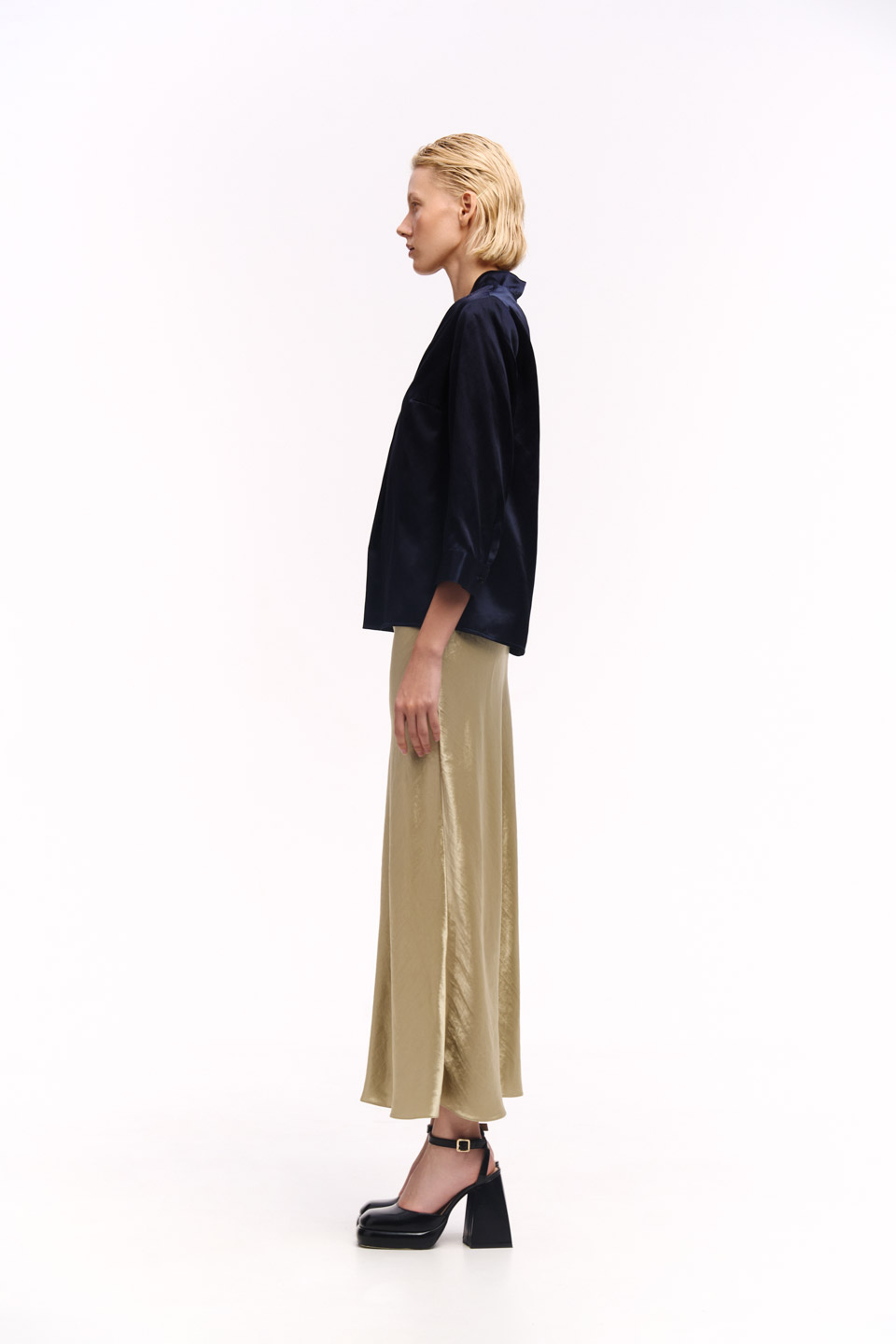 Silk MIDI SKIRT 