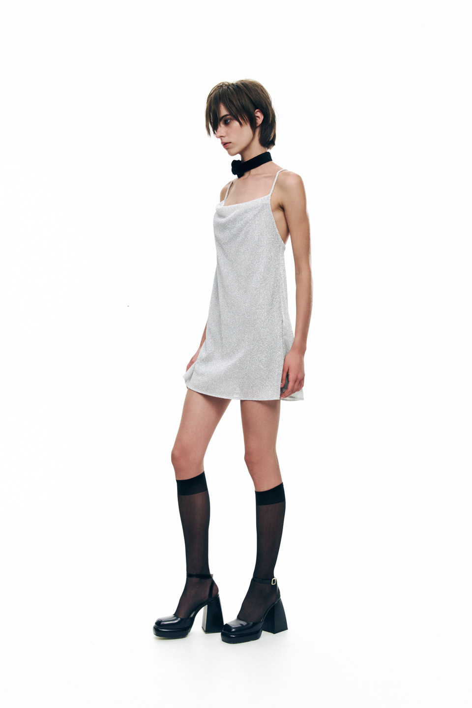 metallic mini dress 