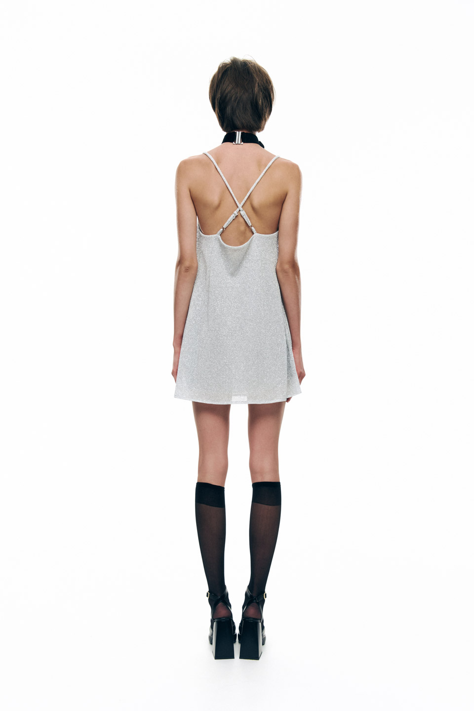 metallic mini dress 