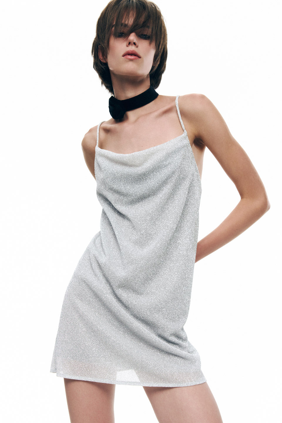 metallic mini dress 