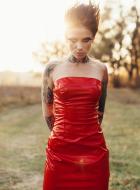 Red vinyl dress 1
