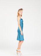 Blue Silk Mini Dress