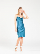 Blue Silk Mini Dress