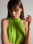 green halter neck dress