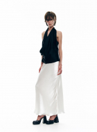 Silk MAXI SKIRT in white