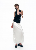 Silk MAXI SKIRT in white