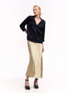 Silk Navy Blue Blouse