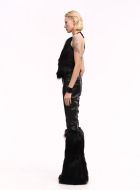 Faux Fur TOP. Self-ties closure