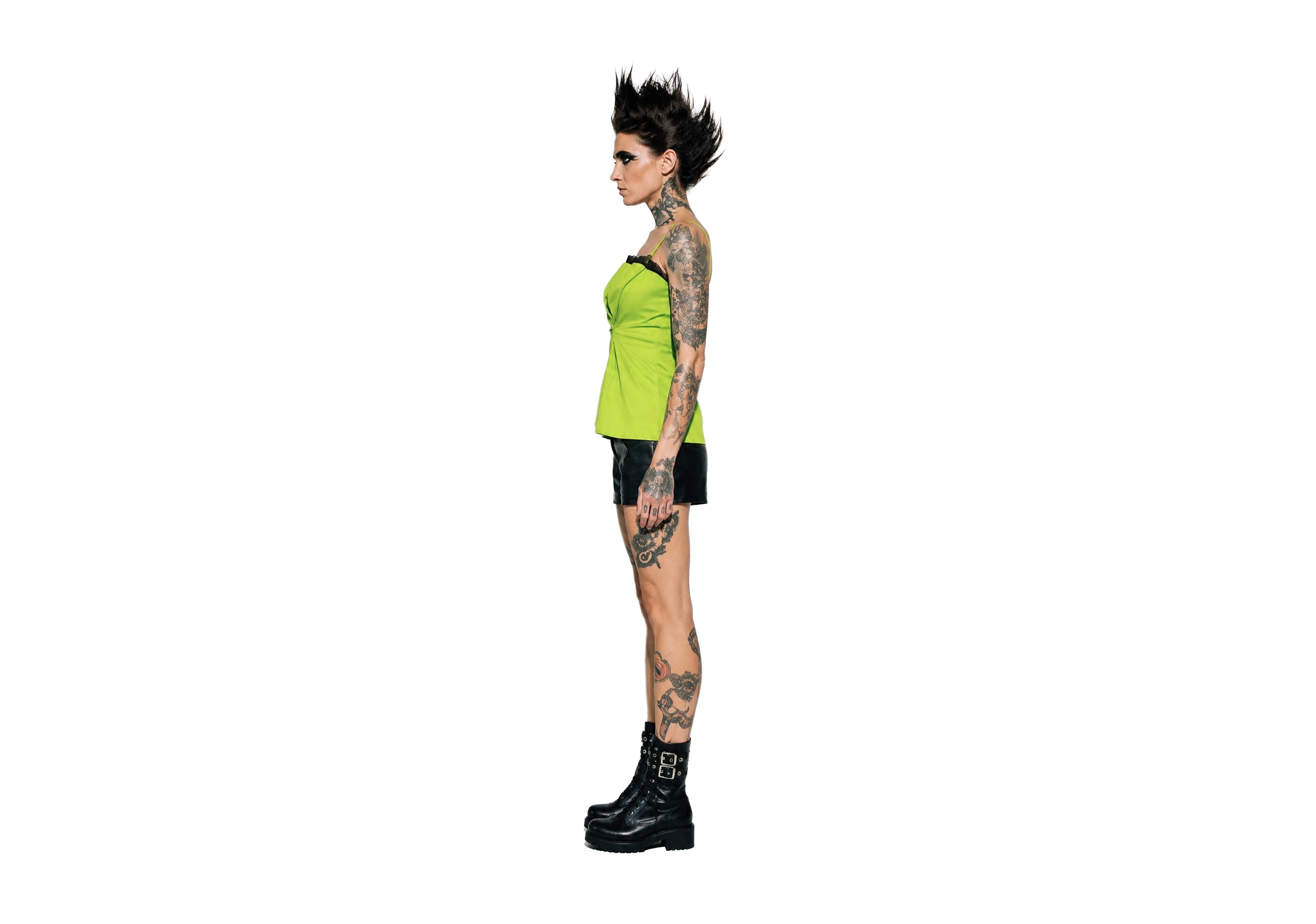 Draped Corset in Lime