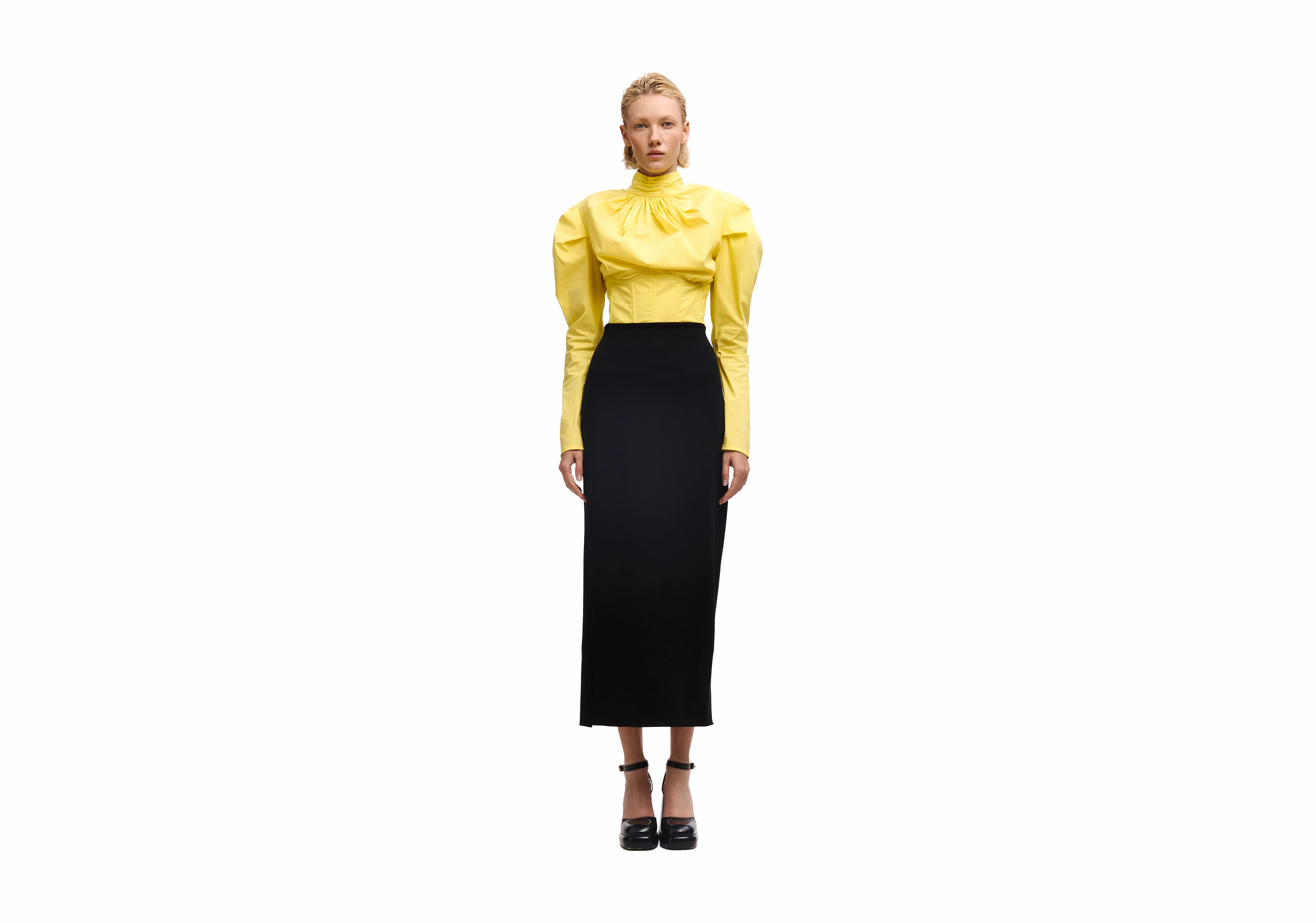 Back Slit Midi Skirt