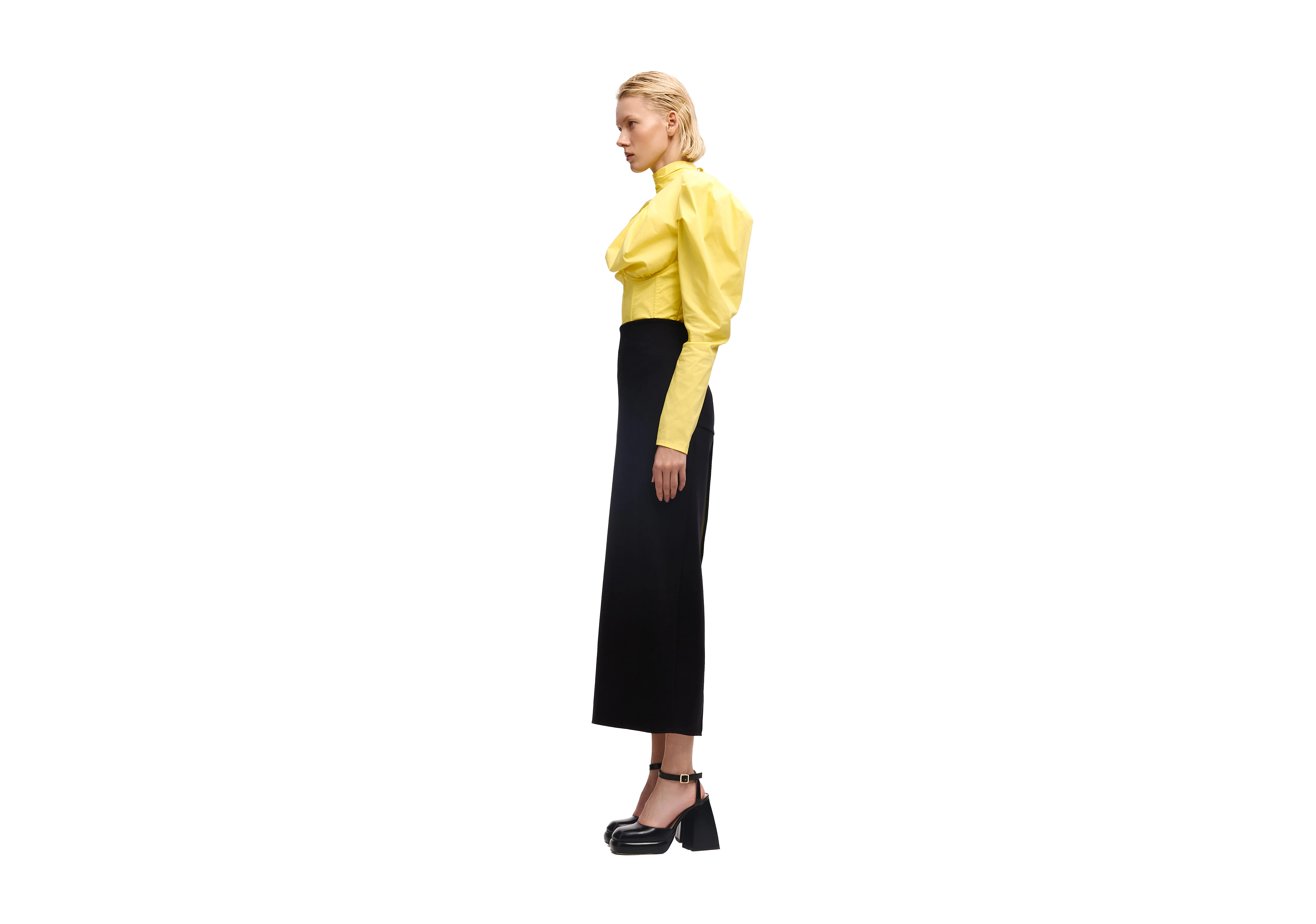 Back Slit Midi Skirt